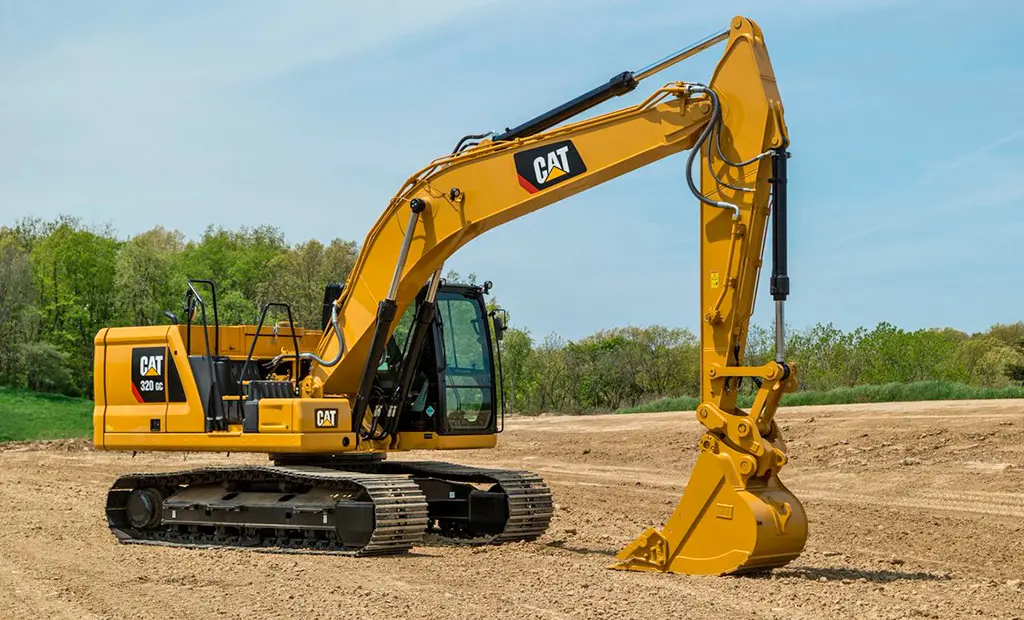 Caterpillar excavator on mining site